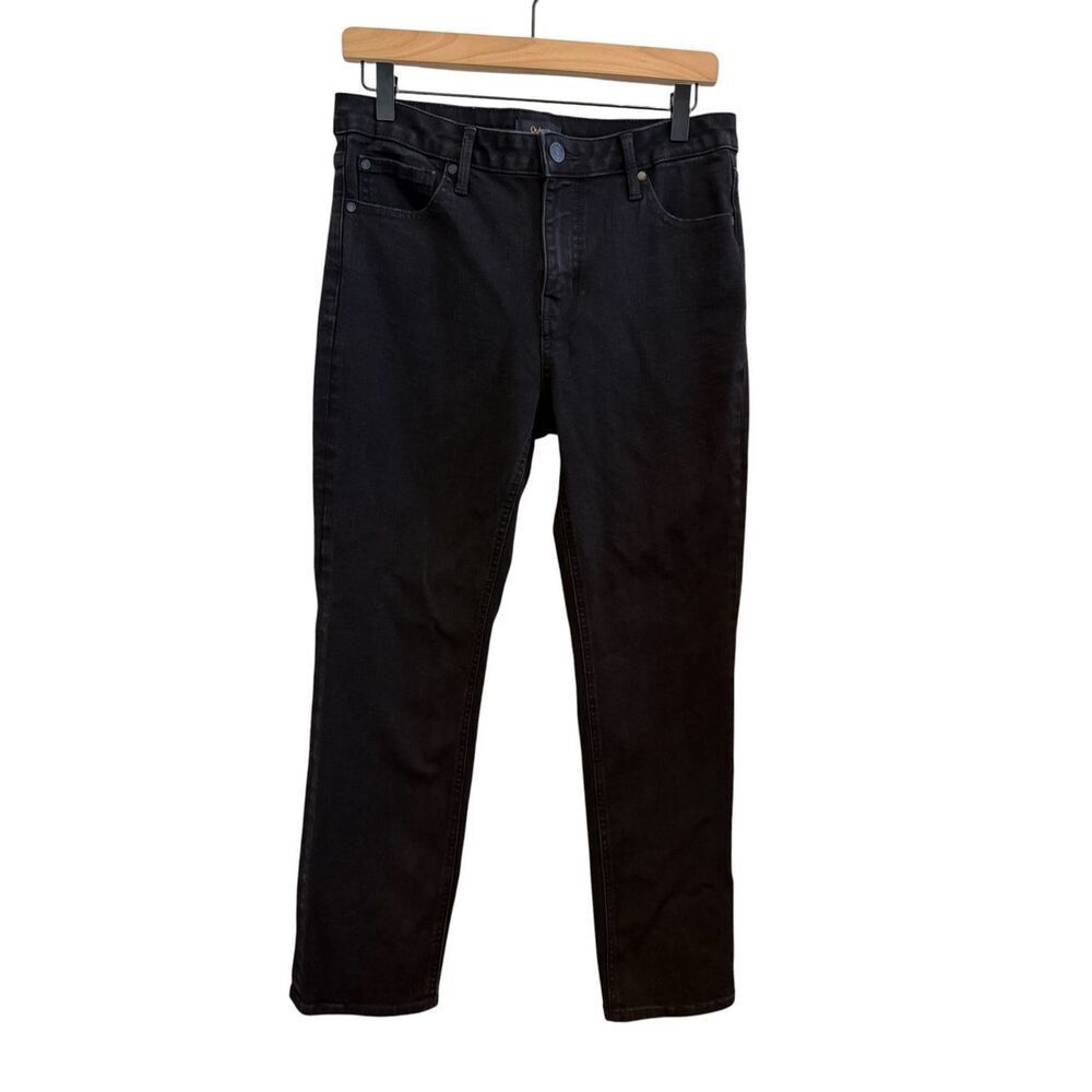 Quince Black Stretch Mid Rise Slim Straight Jeans Size 29